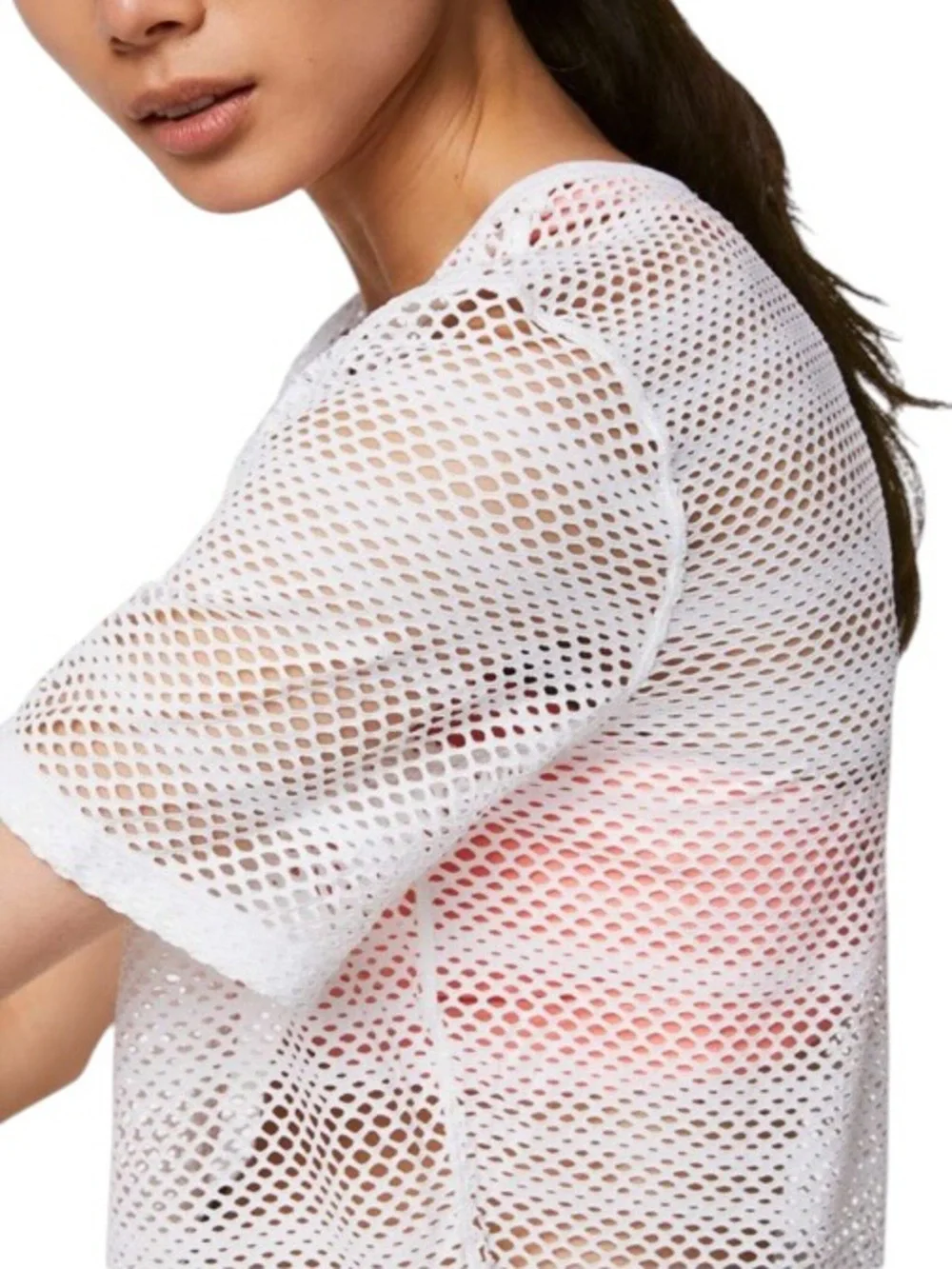 Lululemon Sweat Your Heart Out Short Sleeve Cropped White Fits Like Small